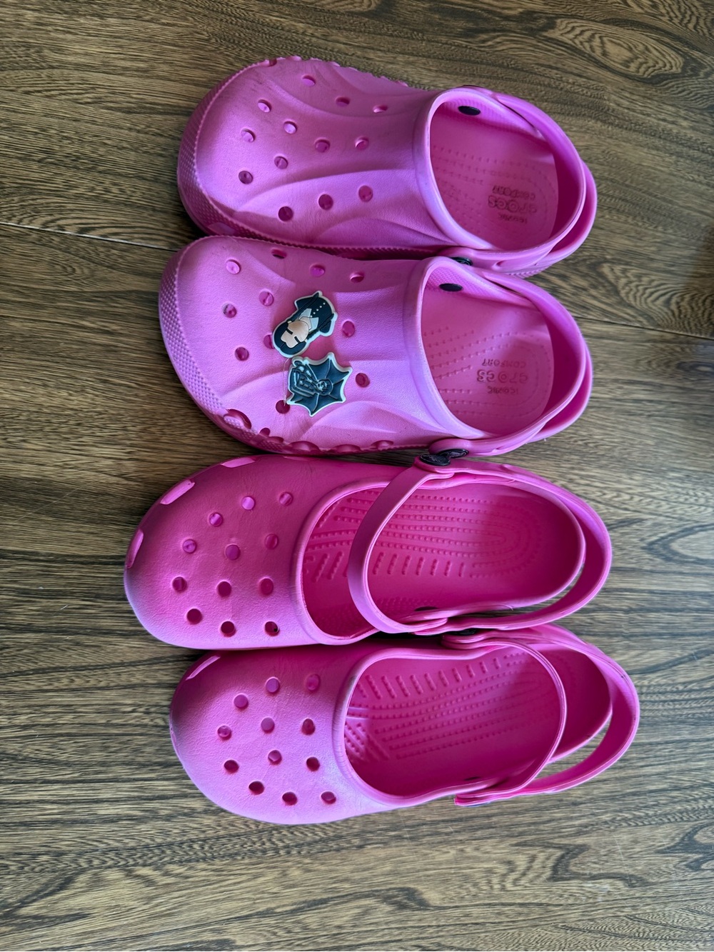 Two Pairs of Pink Crocs for girls